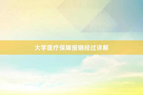 大学医疗保障报销经过详解
