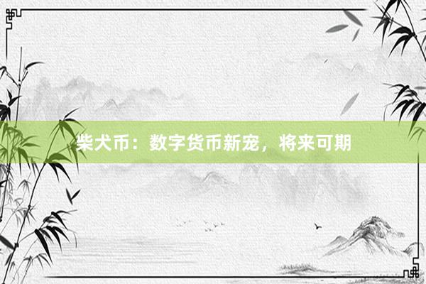 柴犬币：数字货币新宠，将来可期